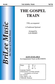 Gospel Train TTB choral sheet music cover Thumbnail